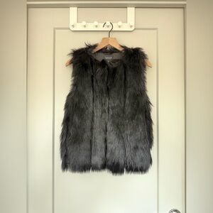 Black Faux Fur Vest